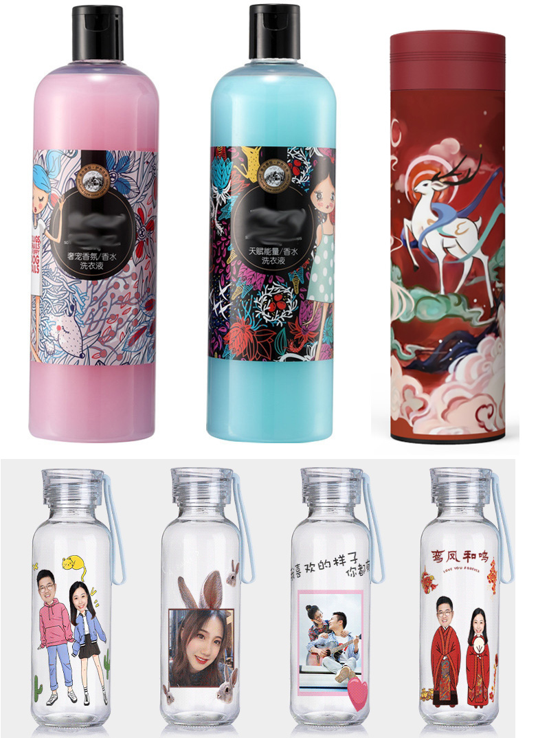 化妝品，小玻璃瓶打印圖片效果